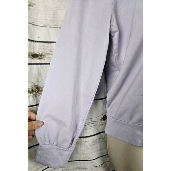 Pact Lavender Cut Out Sweatshirt Top Pullover XS Organic Cotton Blend Womens - Picture 3 of 6
